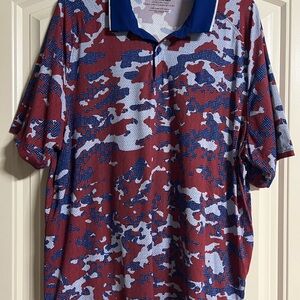Under Armour Red and Blue Camo Polo Shirt
